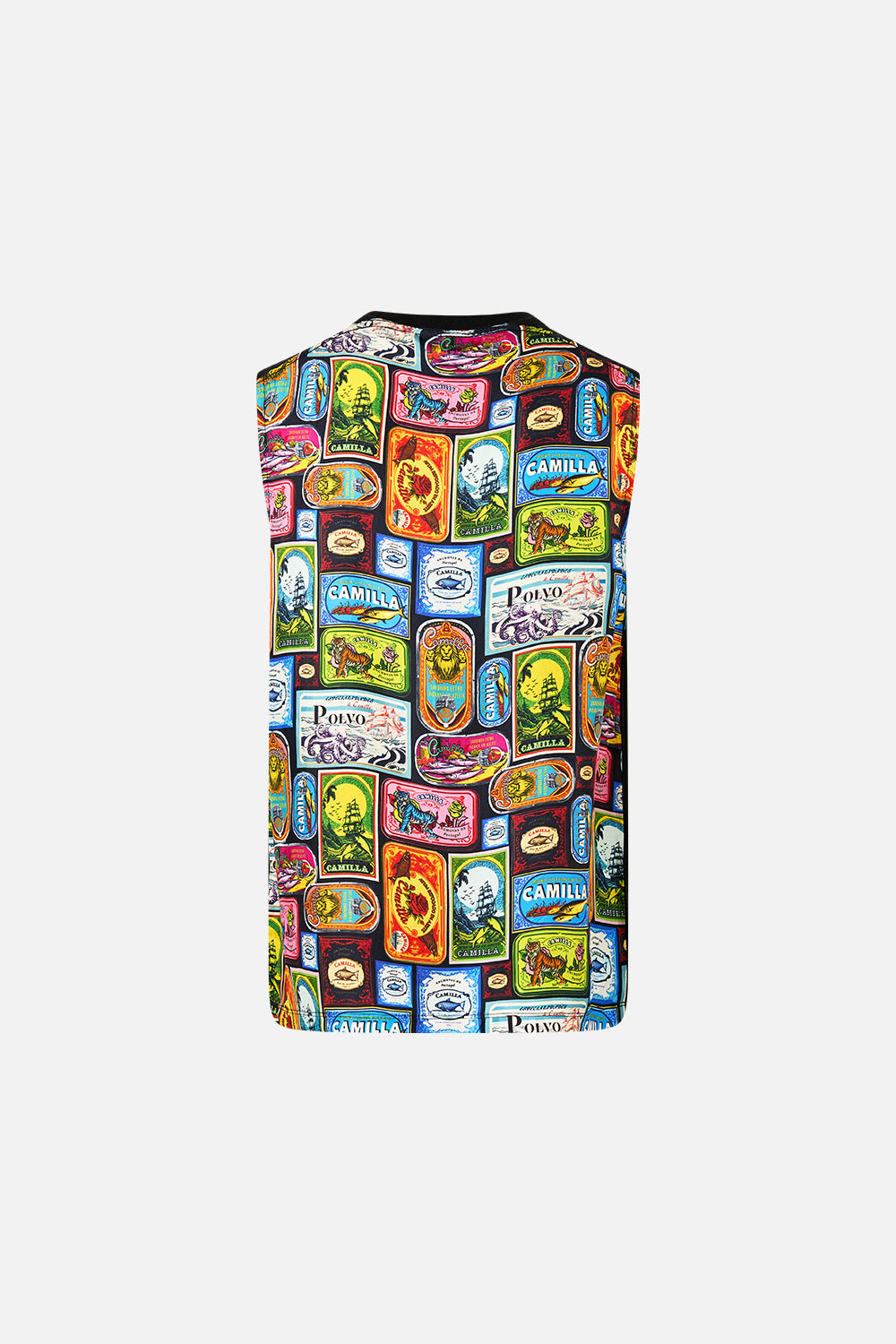 CONTRAST PANEL SLEEVELESS TEE SAL DO MAR