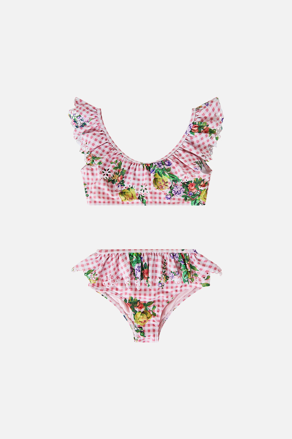 CAMILLA Kids Frill Crop Bikini Set 4-10 in Lisbon Lullaby print