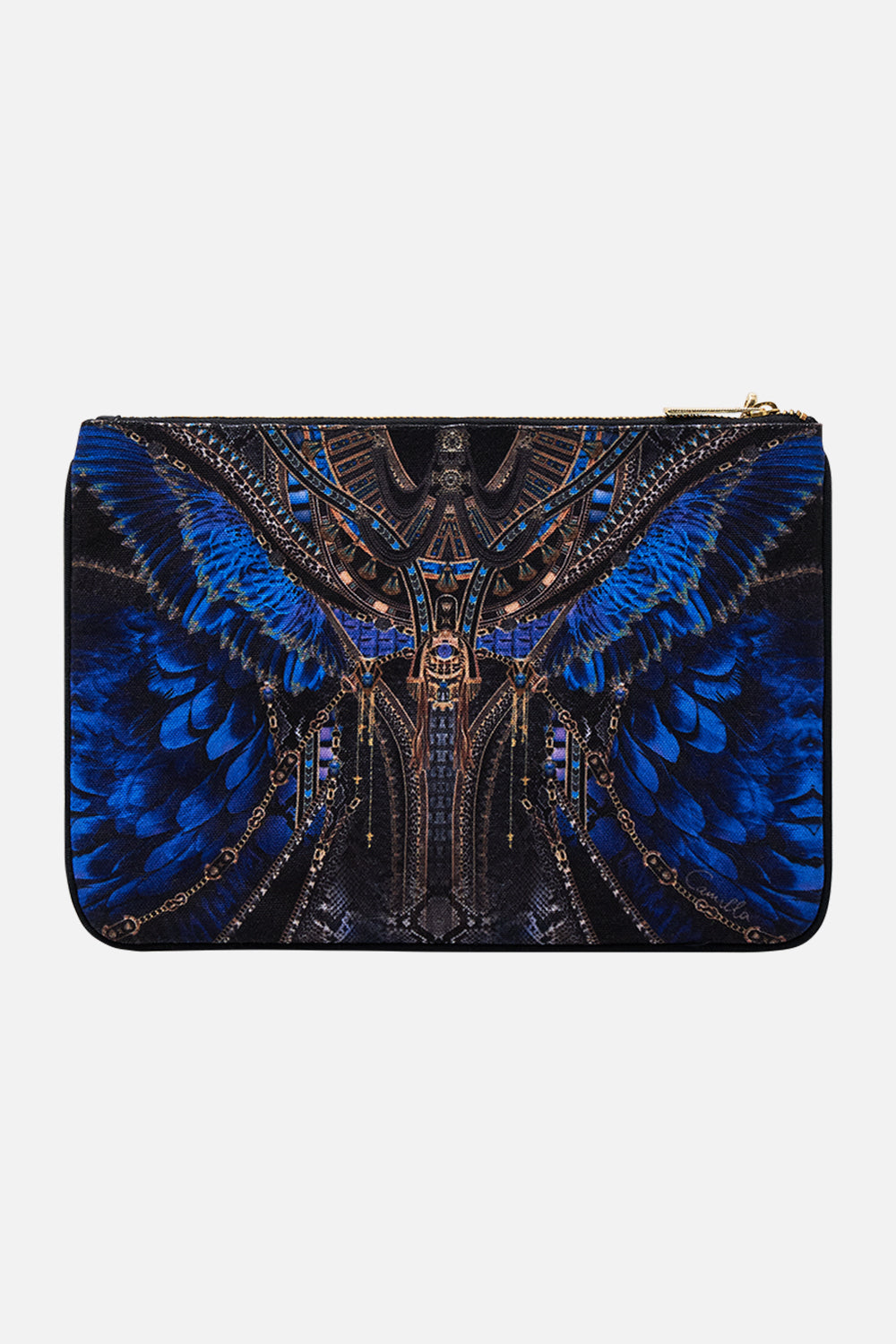 CAMILLA Small Canvas Clutch in Other Side of The Oasis print.