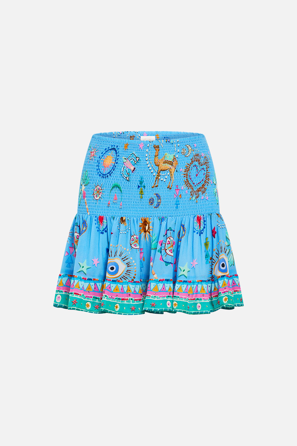 SHORT SHIRRED SKIRT A PAINTED VILLAGE