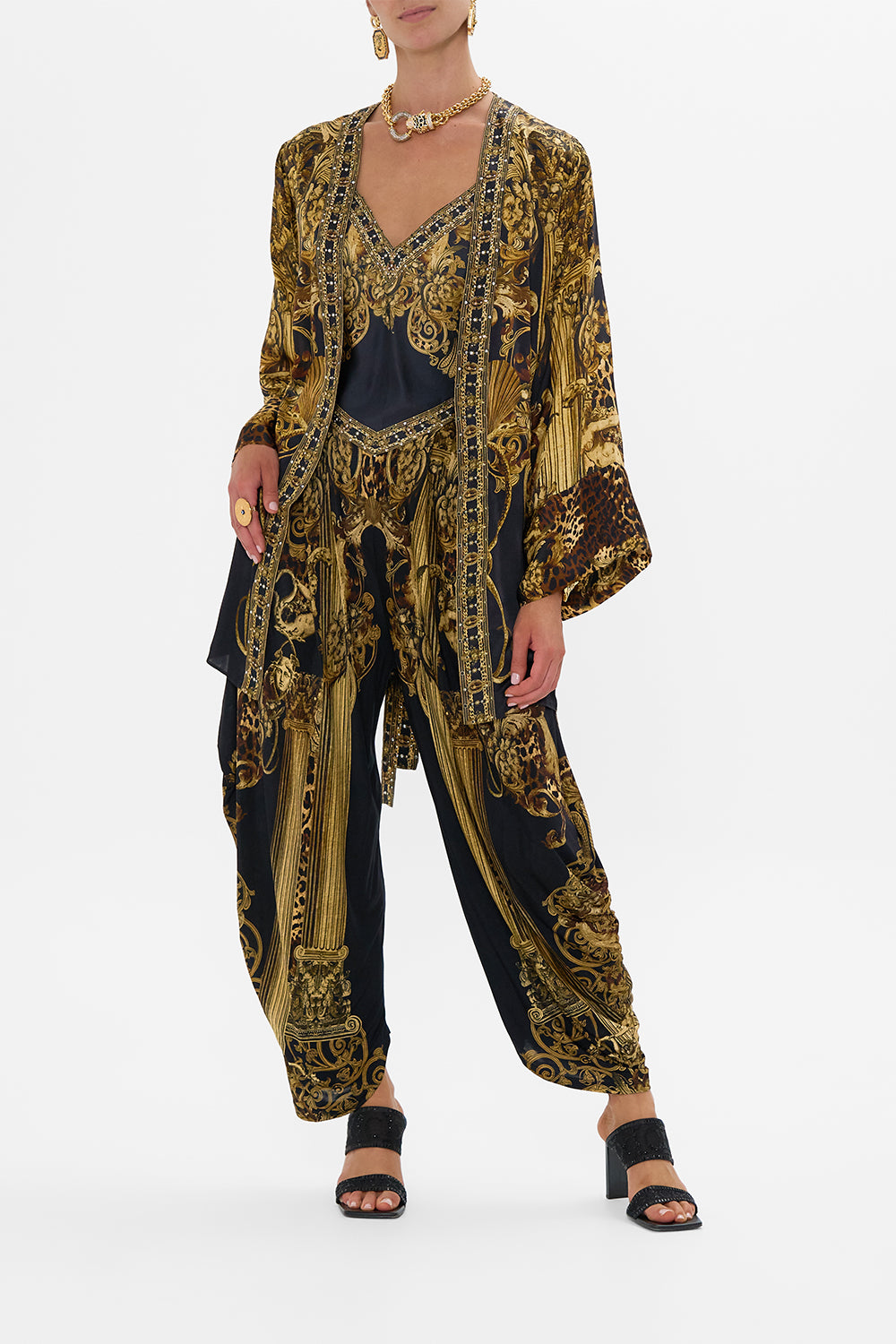 CAMILLA Short Kimono Wrap in Era Of Empires print