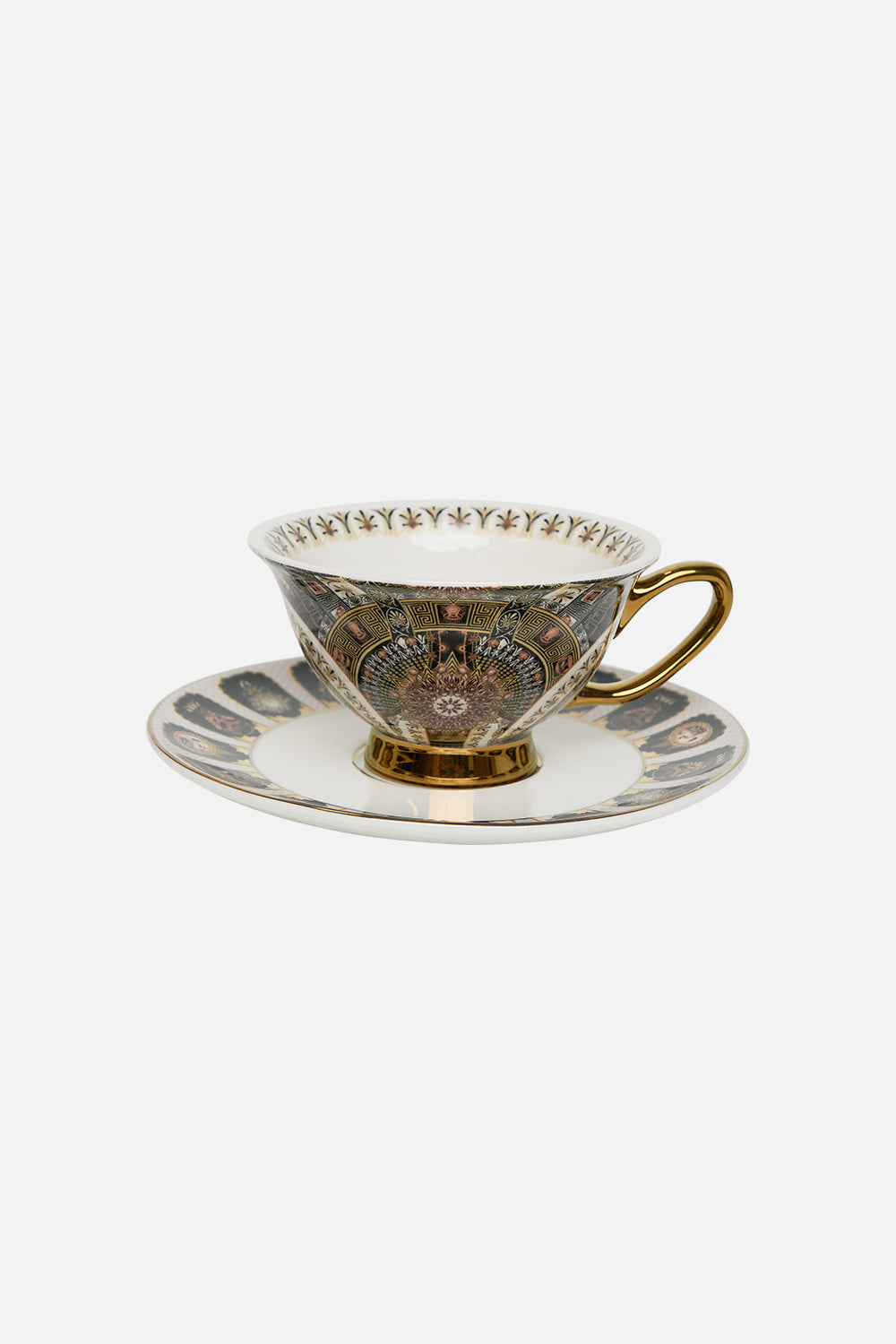 CAMILLA Tea Cup and Saucer Set in Temples of Dendera Print