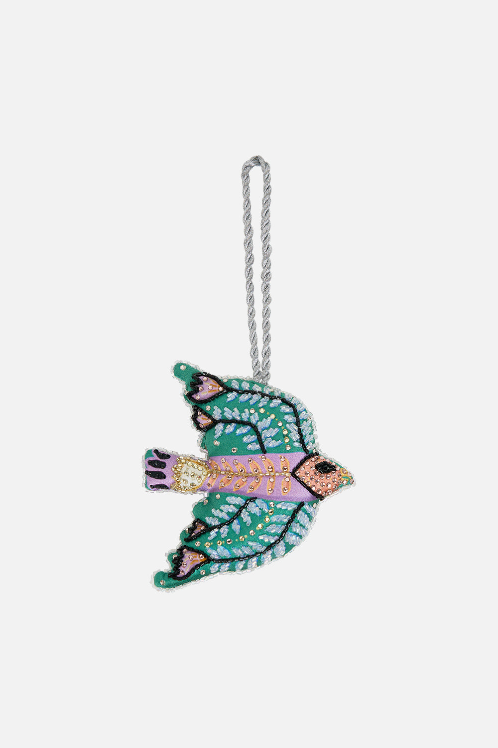 CAMILLA Bird Decorative Ornament in Living In Colour print