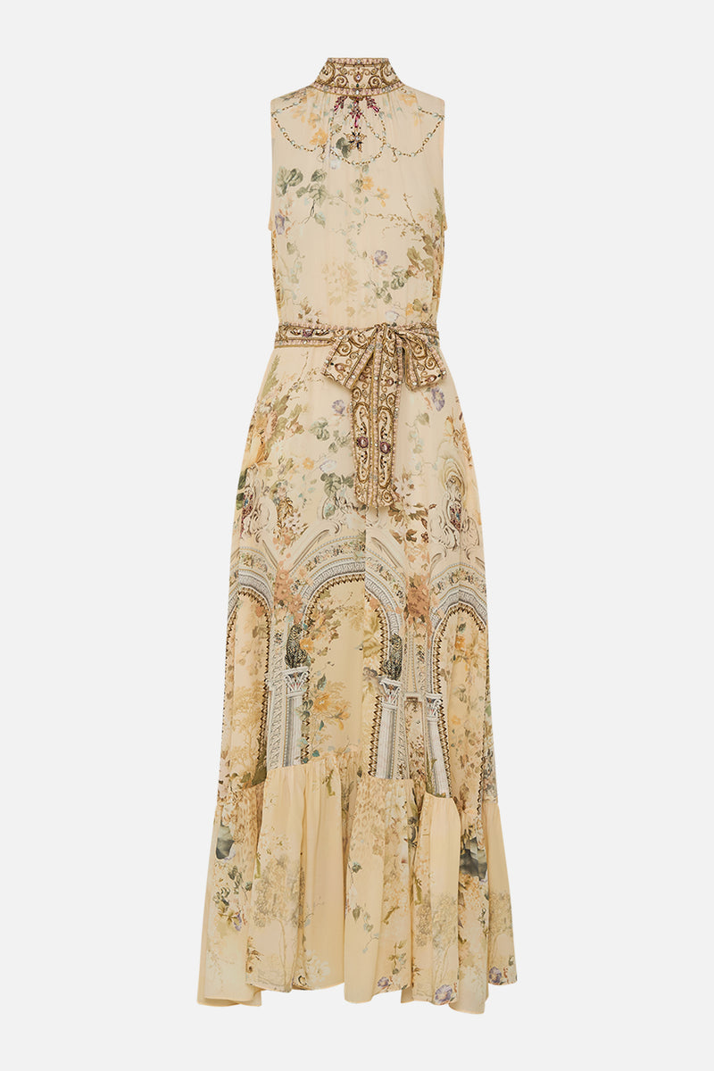 NECKTIE DRESS WITH ELASTICATED WAIST FLOR FANTÁSTICA