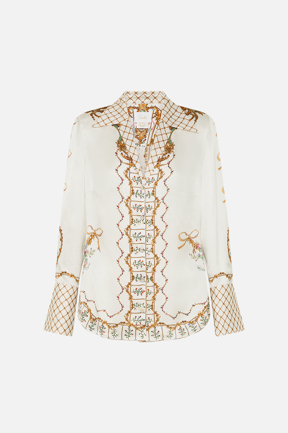 The CAMILLA Pyjama Shirt in our Dressing Room Drama print.