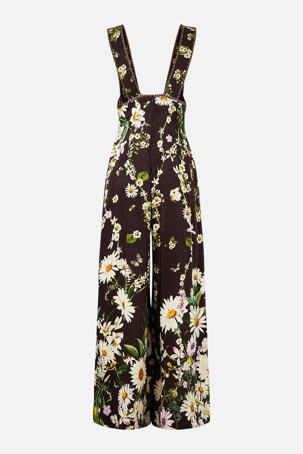 The CAMILLA Detachable Strap Wide Leg Jumpsuit in our Dish It, Daisy print.