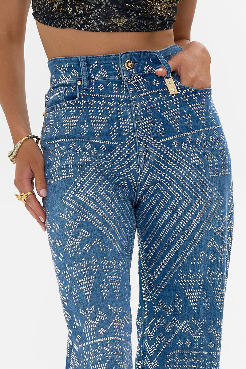 JENNA ACE OF LACE HIGH WAISTED FLARE DENIM
