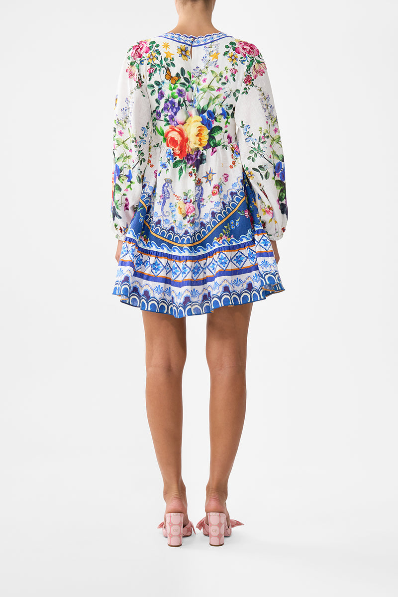 Camilla Off Shoulder Short Dress in Tiles Darls main image 1