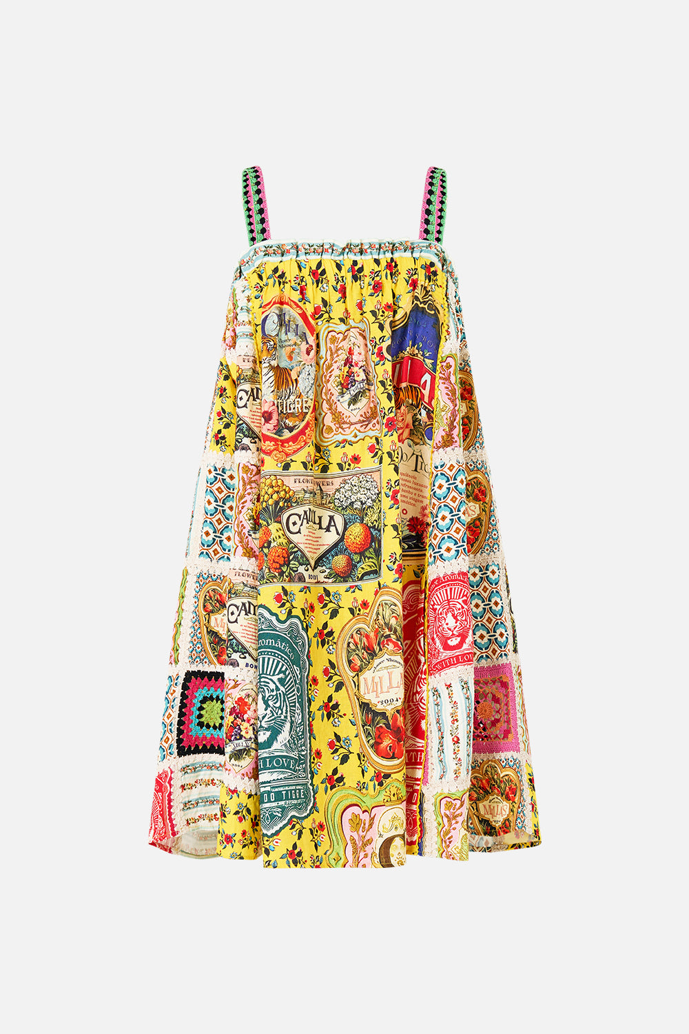 The CAMILLA Wide Strap Short Sundress in our Aromatic Tiger Flower print.