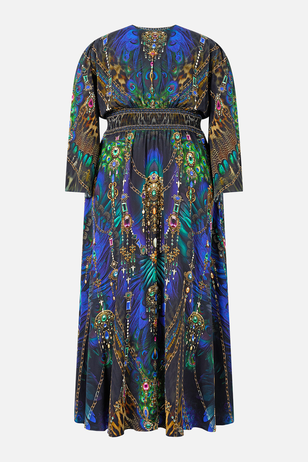 KIMONO SLEEVE DRESS WITH SHIRRING DETAIL DOMINICAN DECADENCE