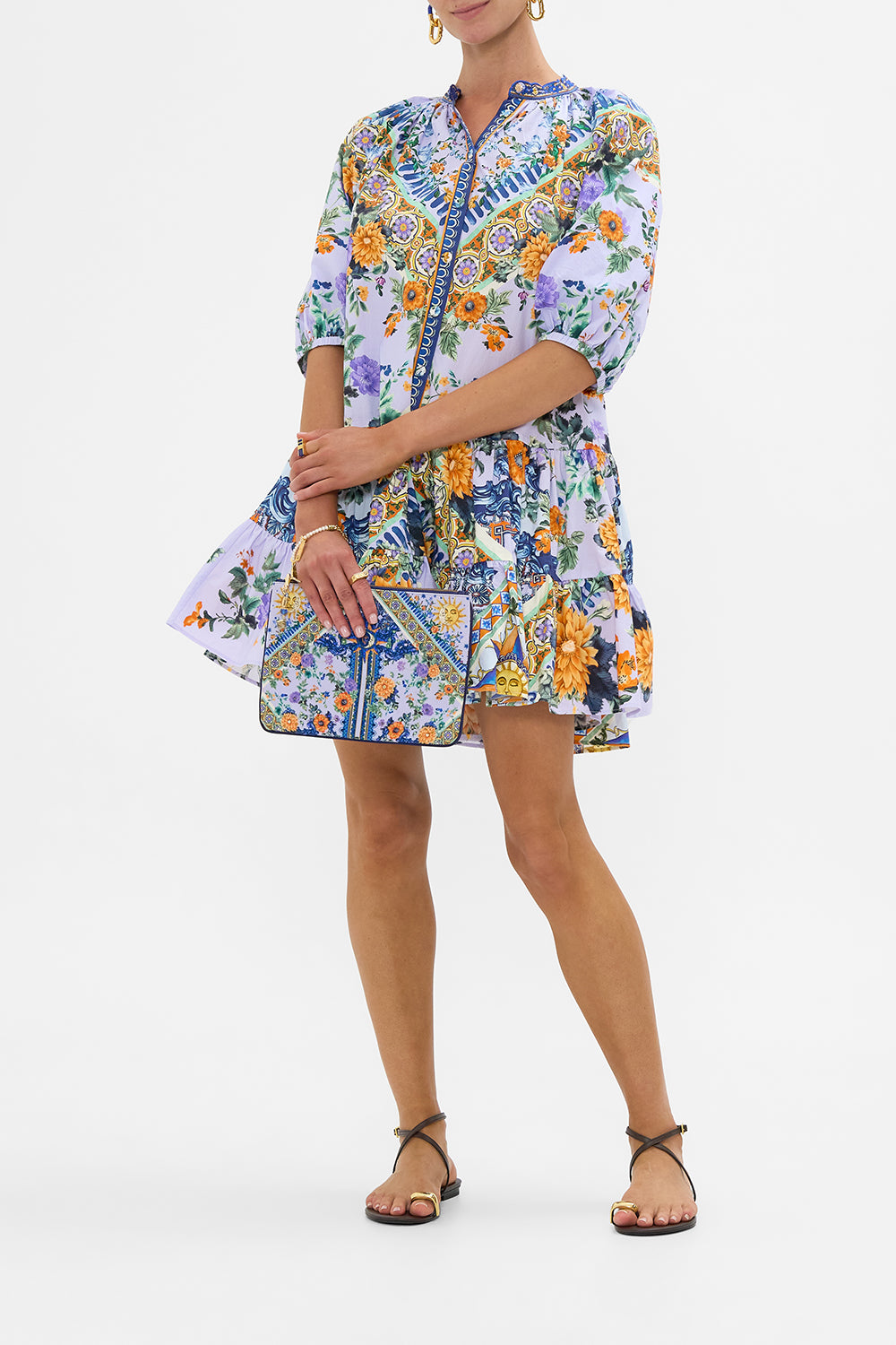 The CAMILLA Small Canvas Clutch in our Luscious In Lisbon print.