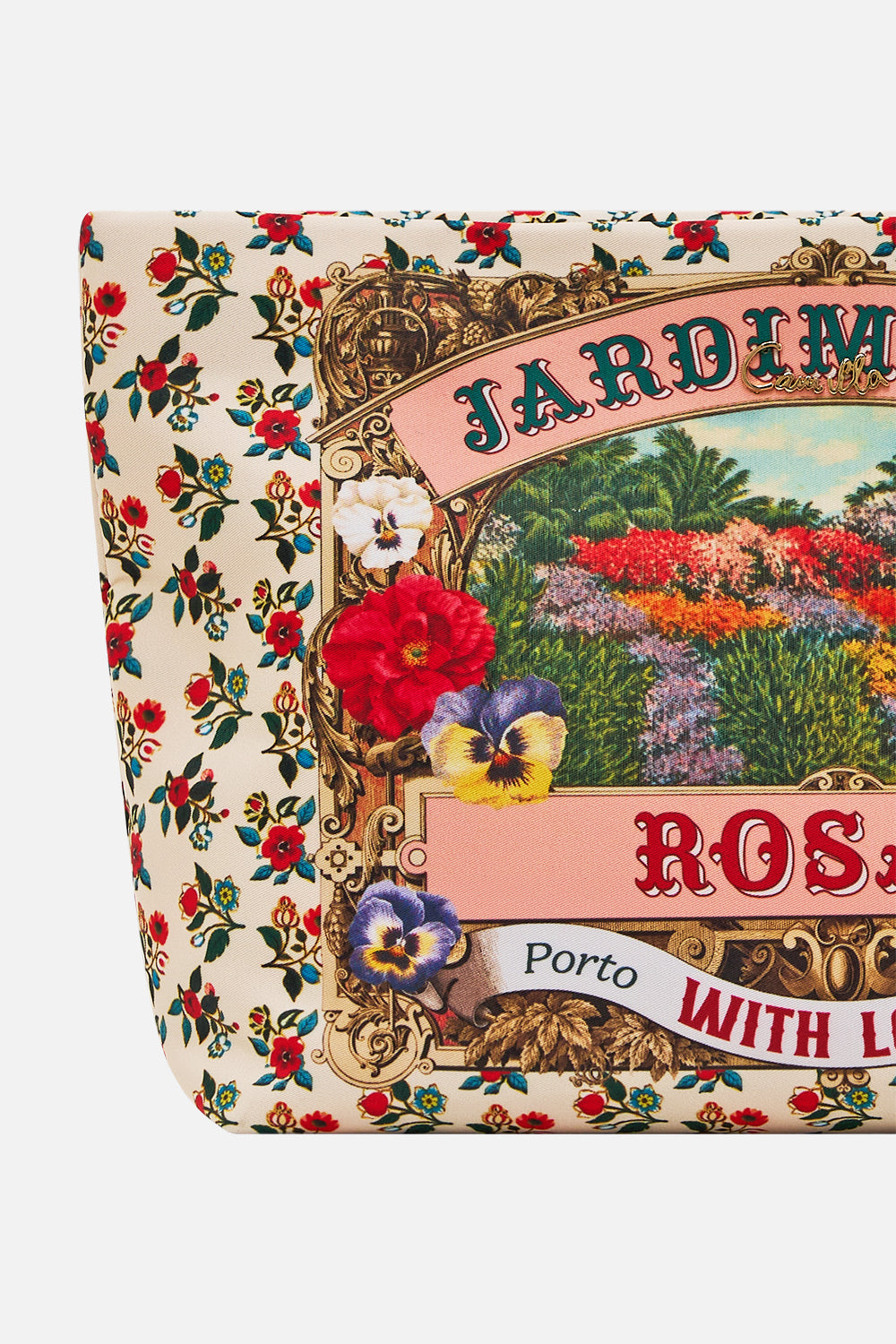 The CAMILLA Large Makeup Clutch in our Aromatic Amor print.