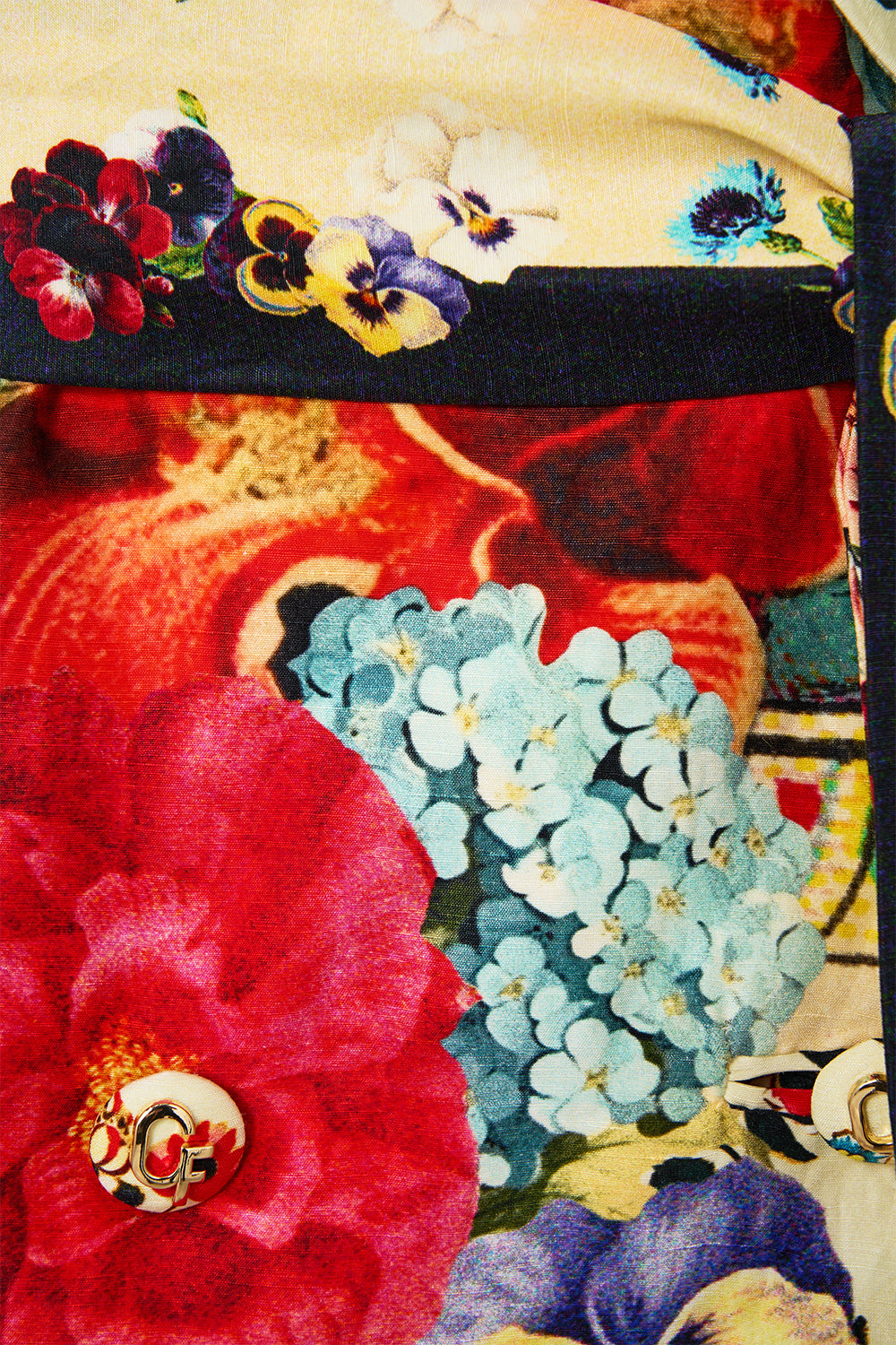 The CAMILLA Double Breasted Short Sleeve Jacket in our Aromatic Amor print.