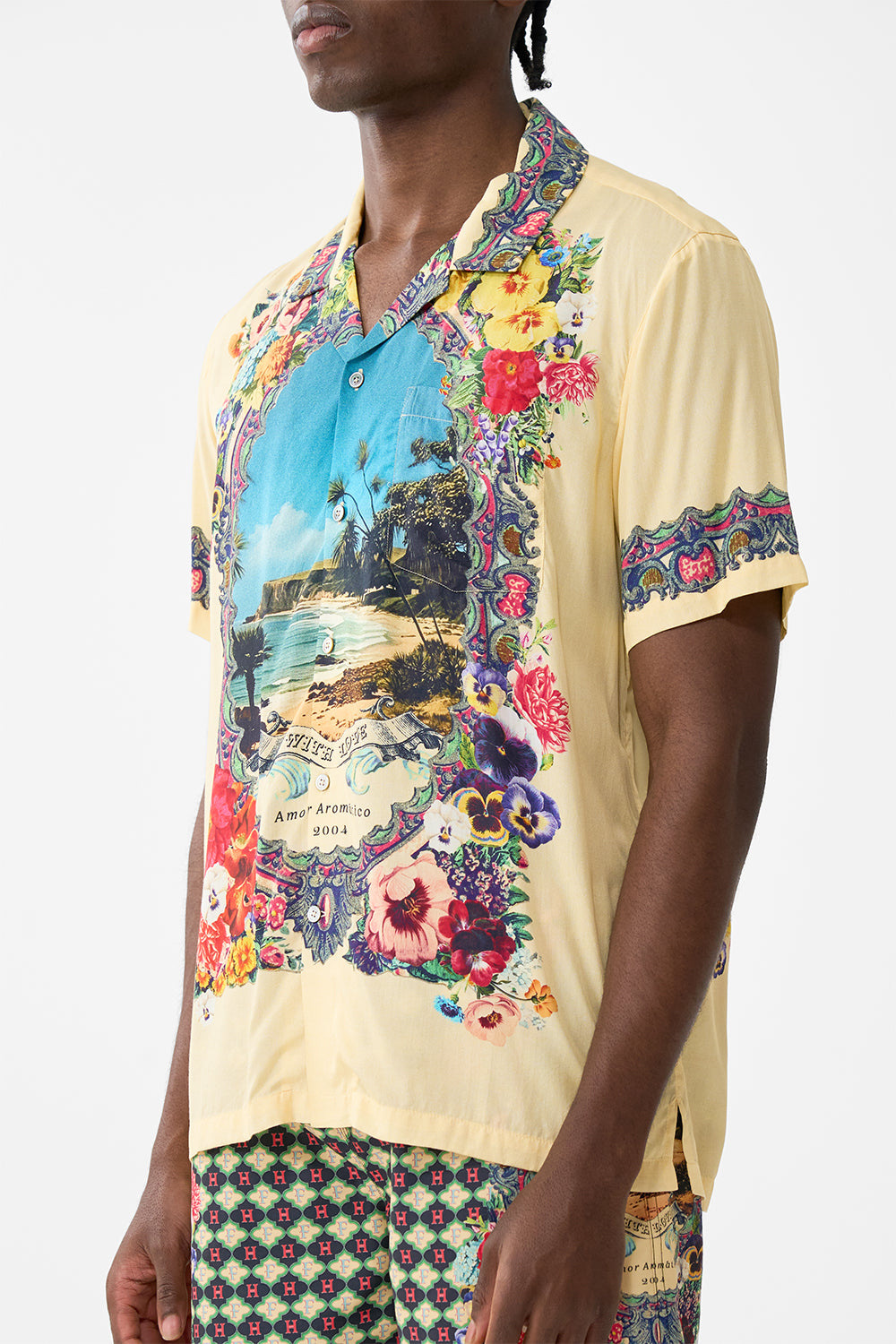 The CAMILLA Short Sleeve Camp Collared Shirt in our Bathing Bombshell print.