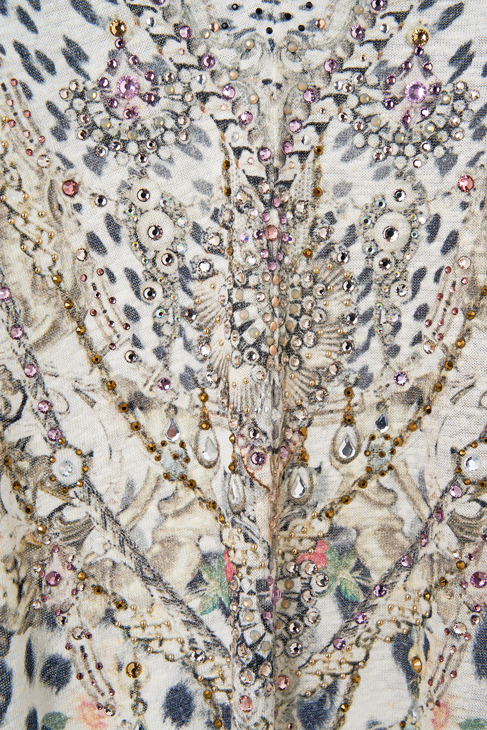 The CAMILLA Jersey V Neck Batwing Kaftan in our Marble Heaven print.