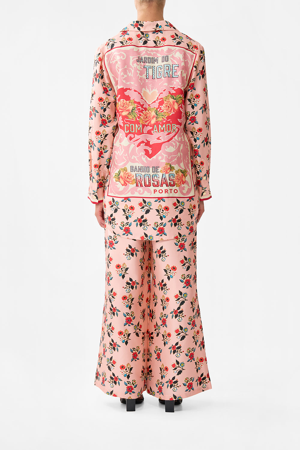 The CAMILLA Double Breasted Soft Jacket in our Pink Porto print.