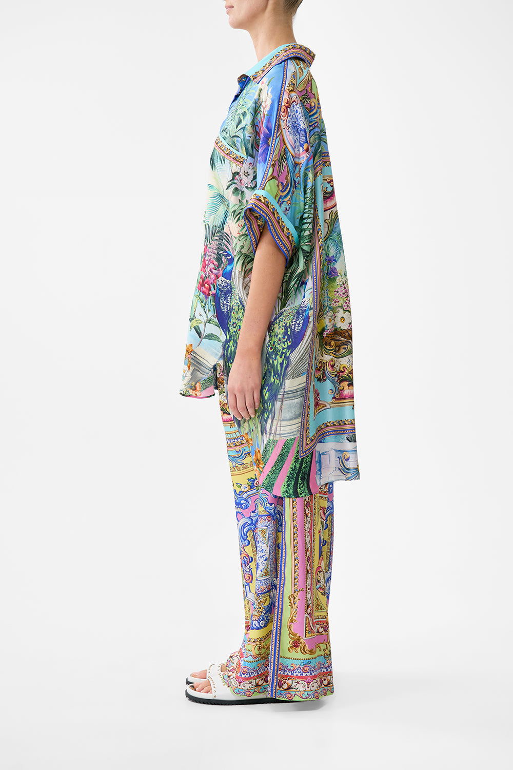 The CAMILLA Oversized Pocket Tunic in our Spirit Of Santa Maria print.