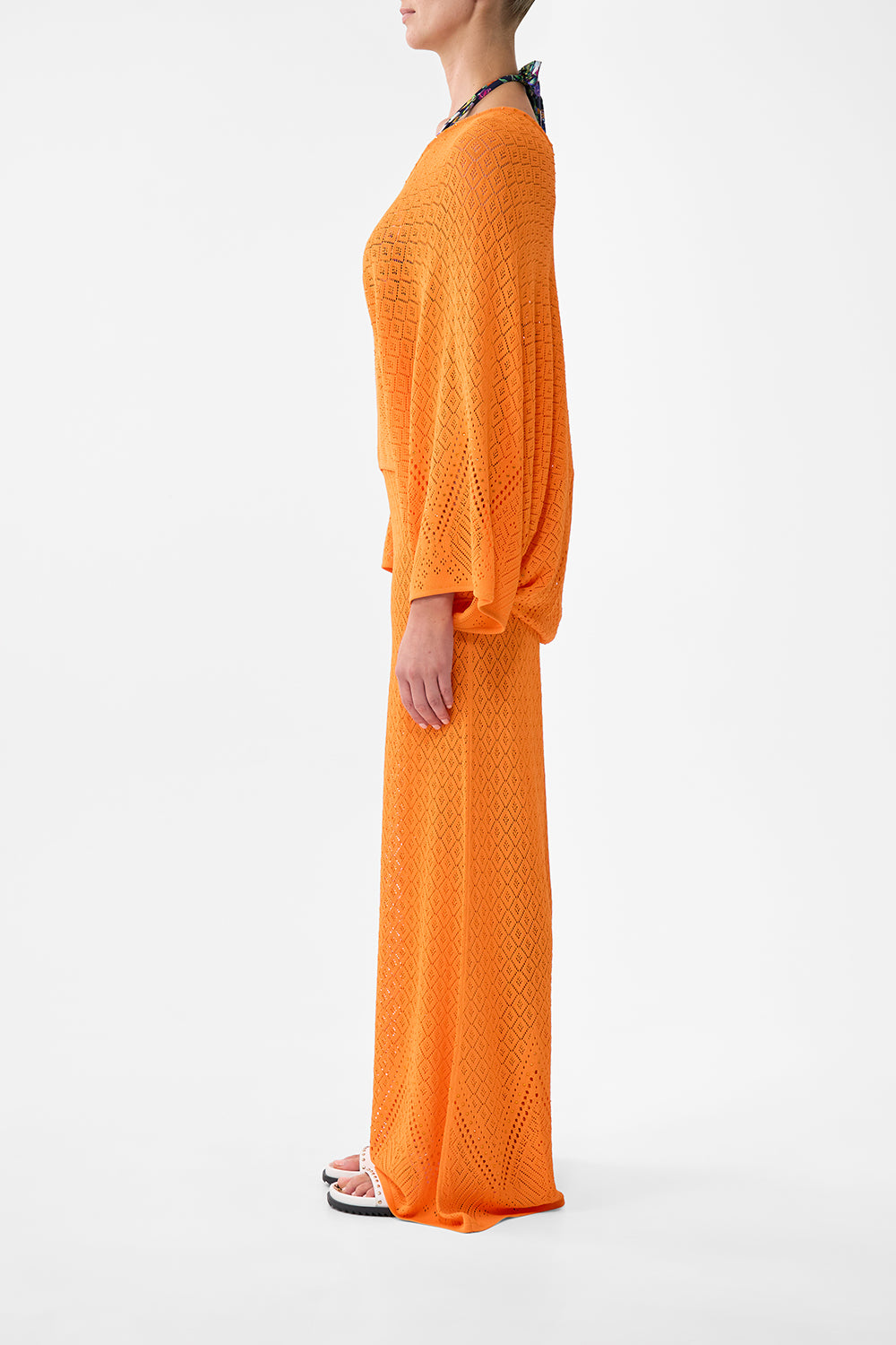 The CAMILLA Relaxed V Neck Knit Top in our Basked In Baroque print.