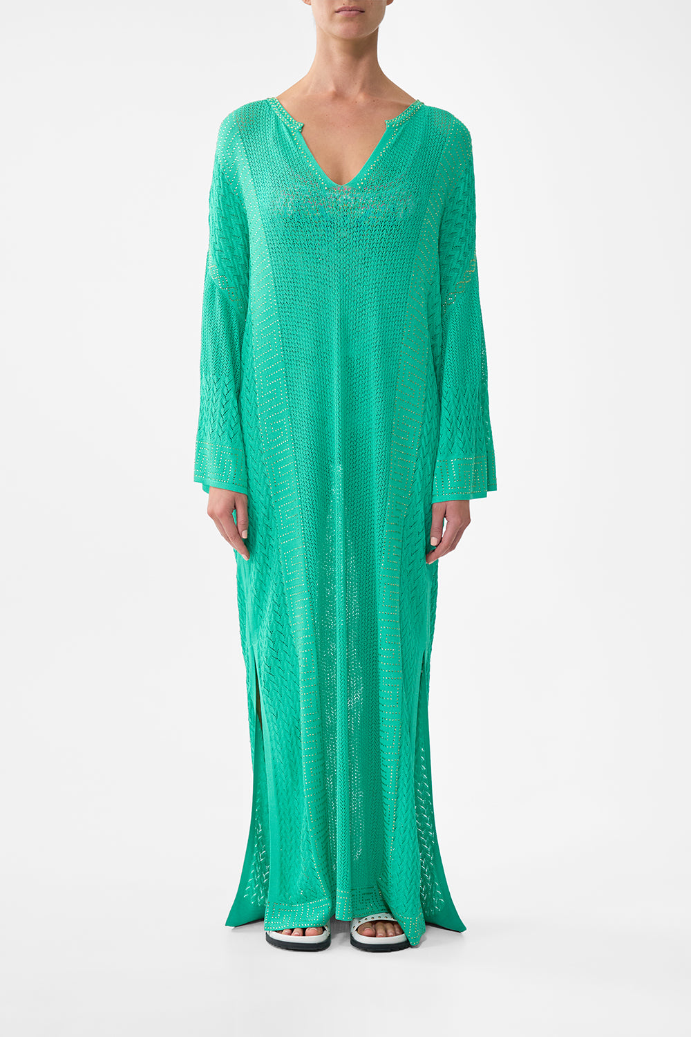 The Spirit Of Santa Maria Long V Neck Knit Kaftan | CAMILLA AU