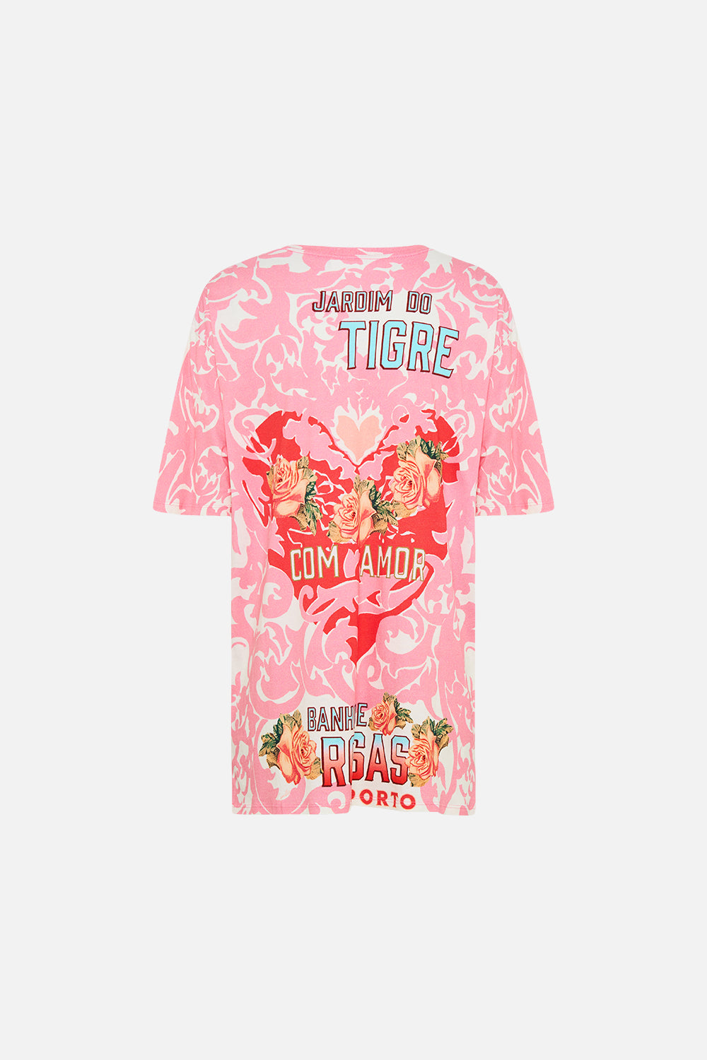 The CAMILLA Oversized Band Tee in our Pink Porto print.