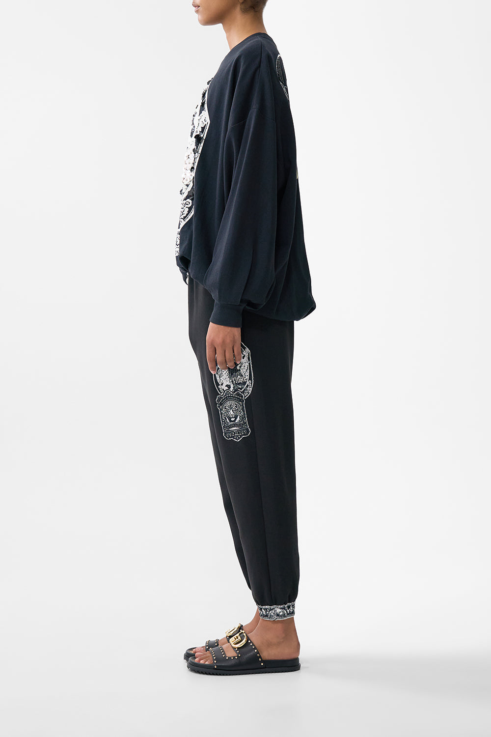 JERSEY TRACK PANT WITH SILK DETAILS PERFUMED IN PORTO