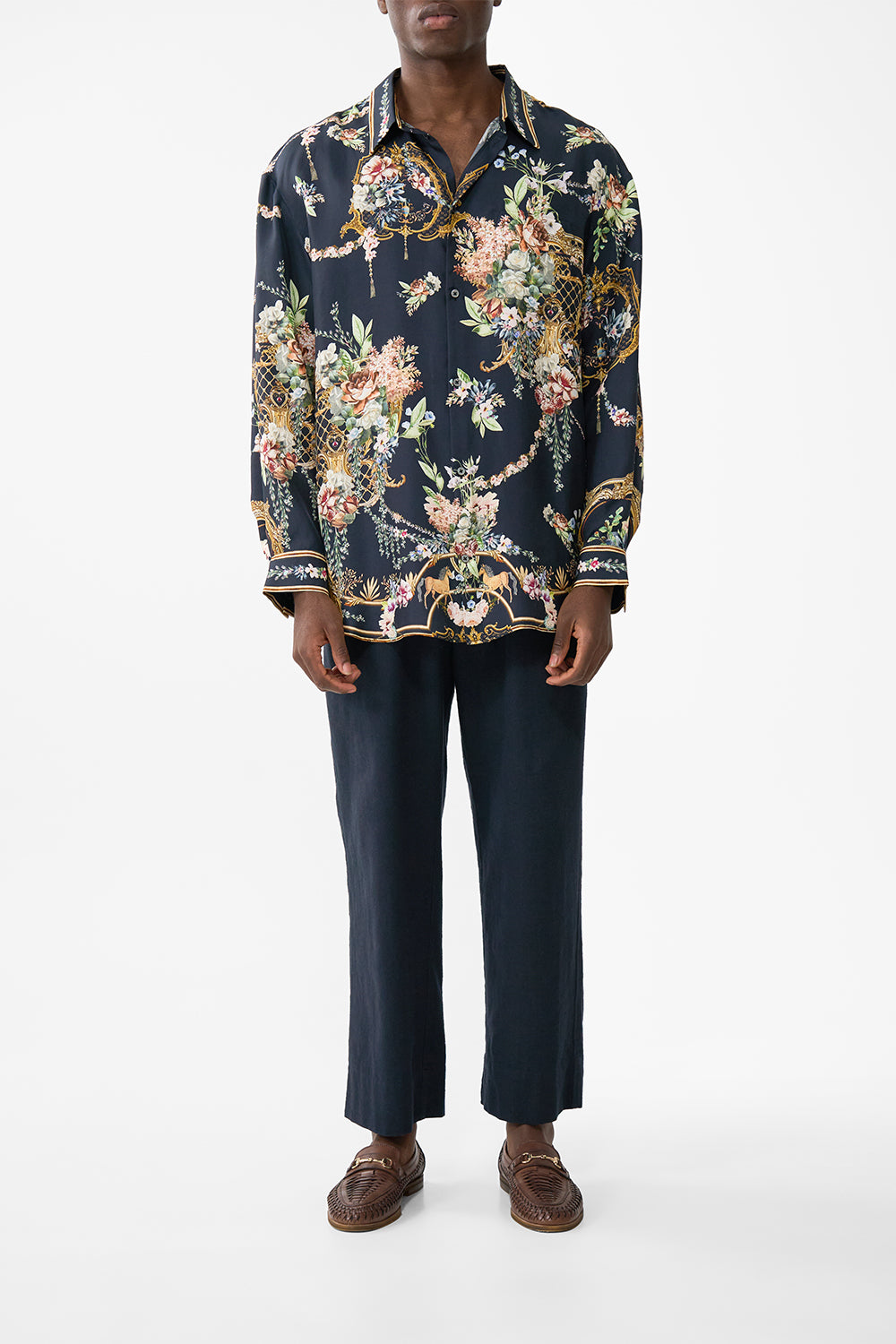 The CAMILLA Long Sleeve Oversized Shirt in our Noble Endeavours print.