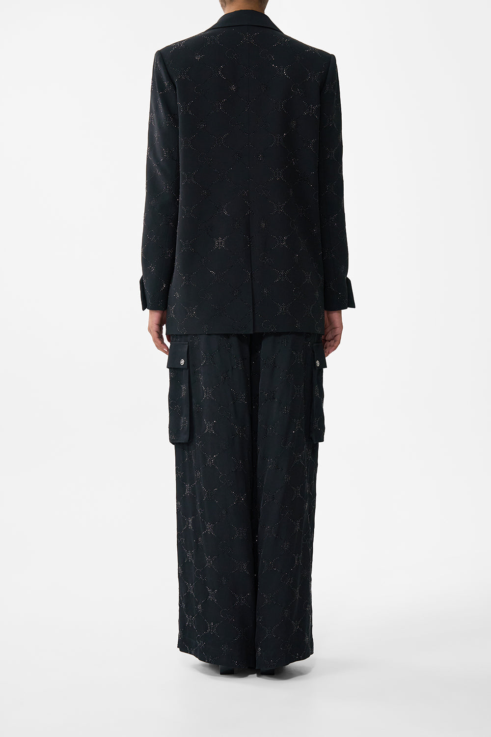 The CAMILLA Jacket With Sleeve Cut Out Detail in our Solid Black print.