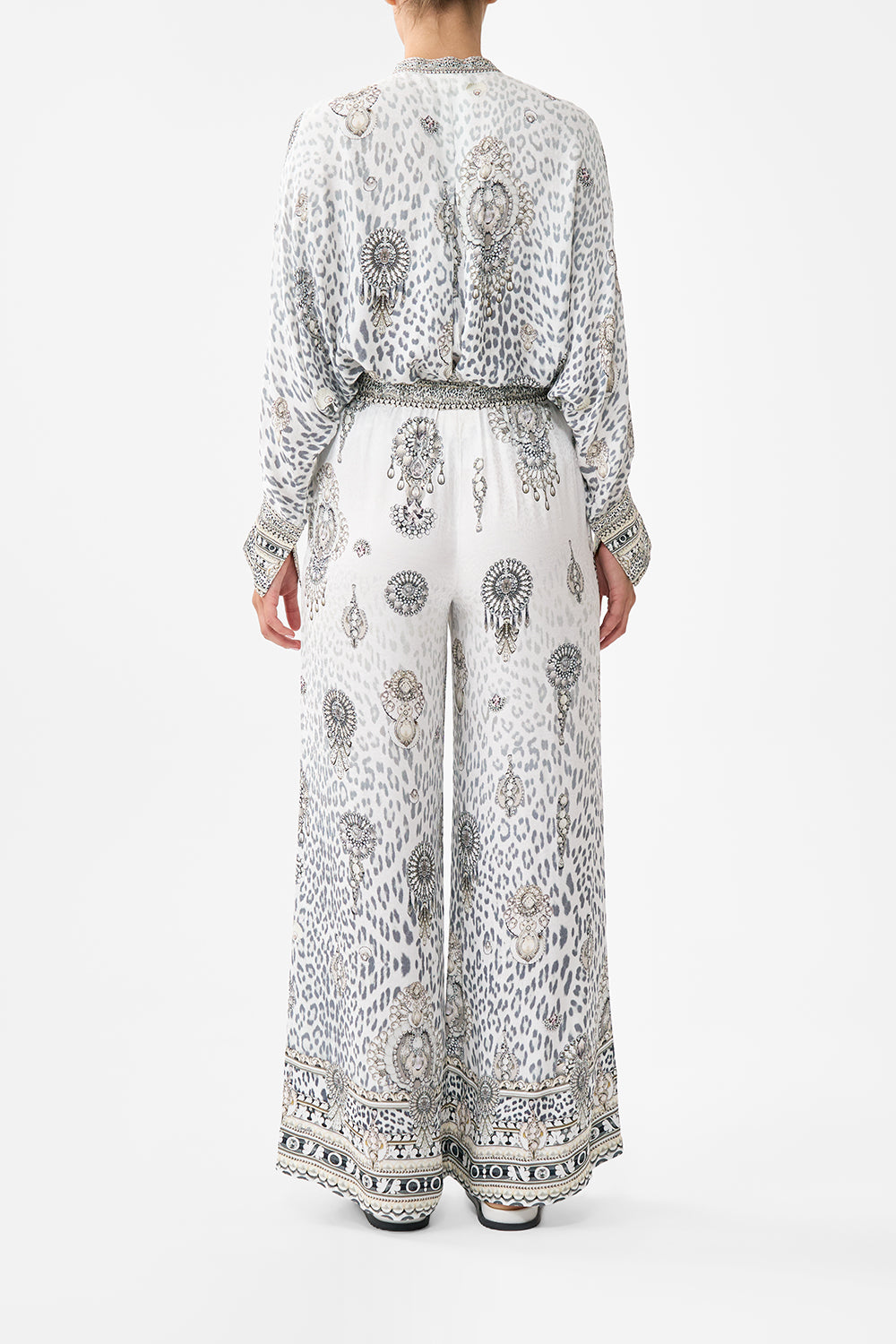 The CAMILLA Lounge Pant in our Marble Heaven print.