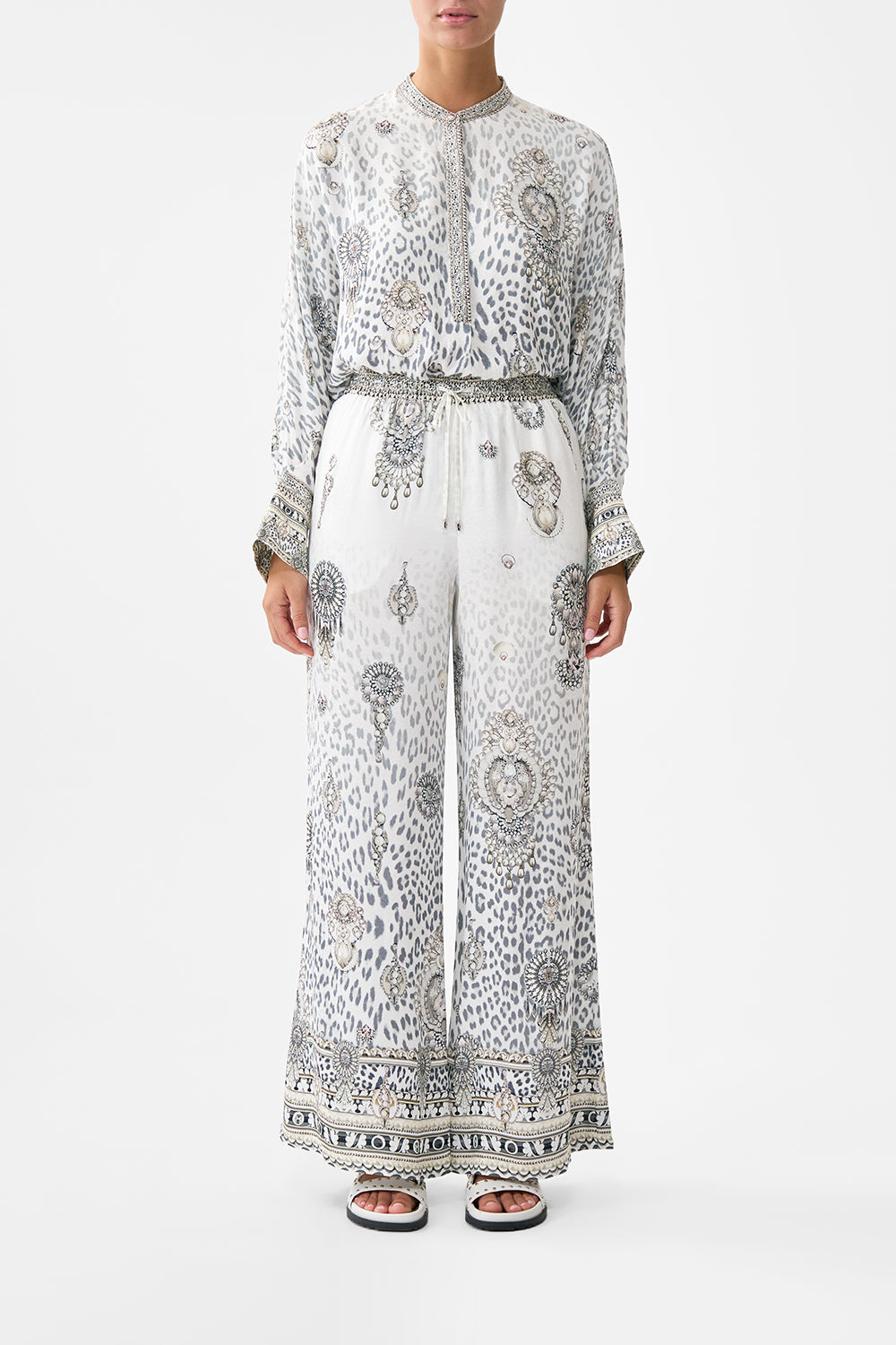 The CAMILLA Lounge Pant in our Marble Heaven print.