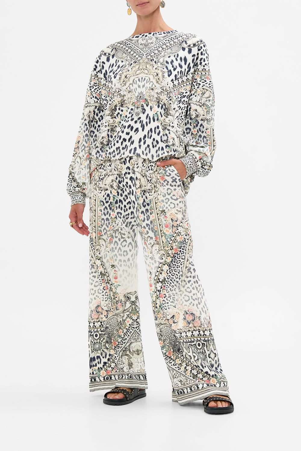 The CAMILLA Straight Leg Track Pant in our Marble Heaven print.