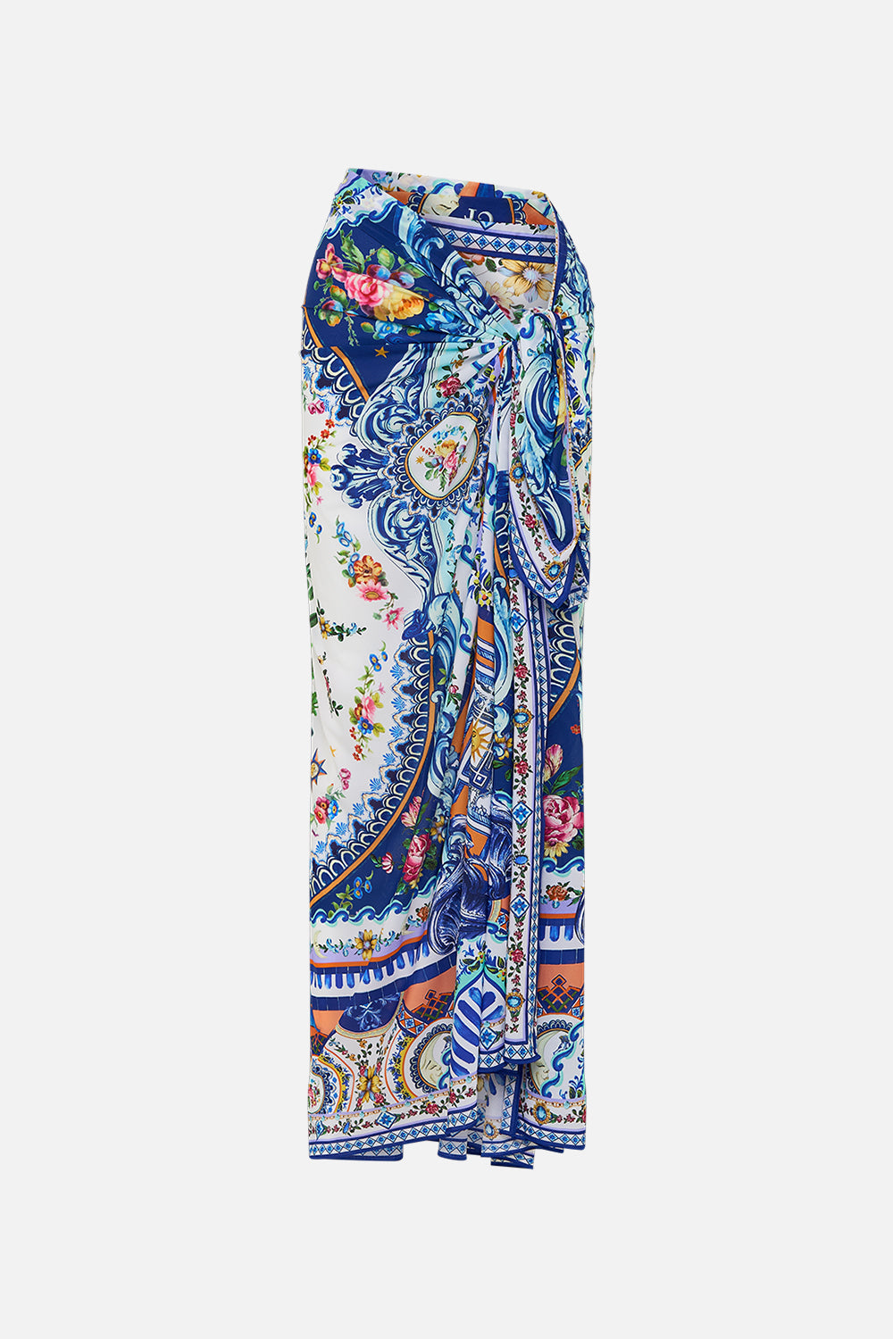 The CAMILLA Multi Wear Long Sarong in our Tiles Darls print.
