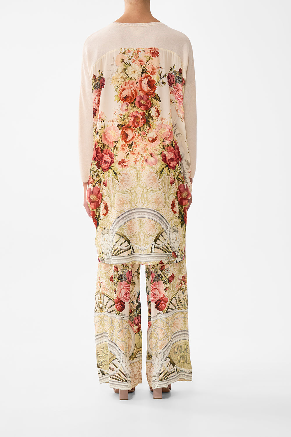 The CAMILLA Long Sleeve Jumper With Print Back in our Meet Me At The Majestic print.