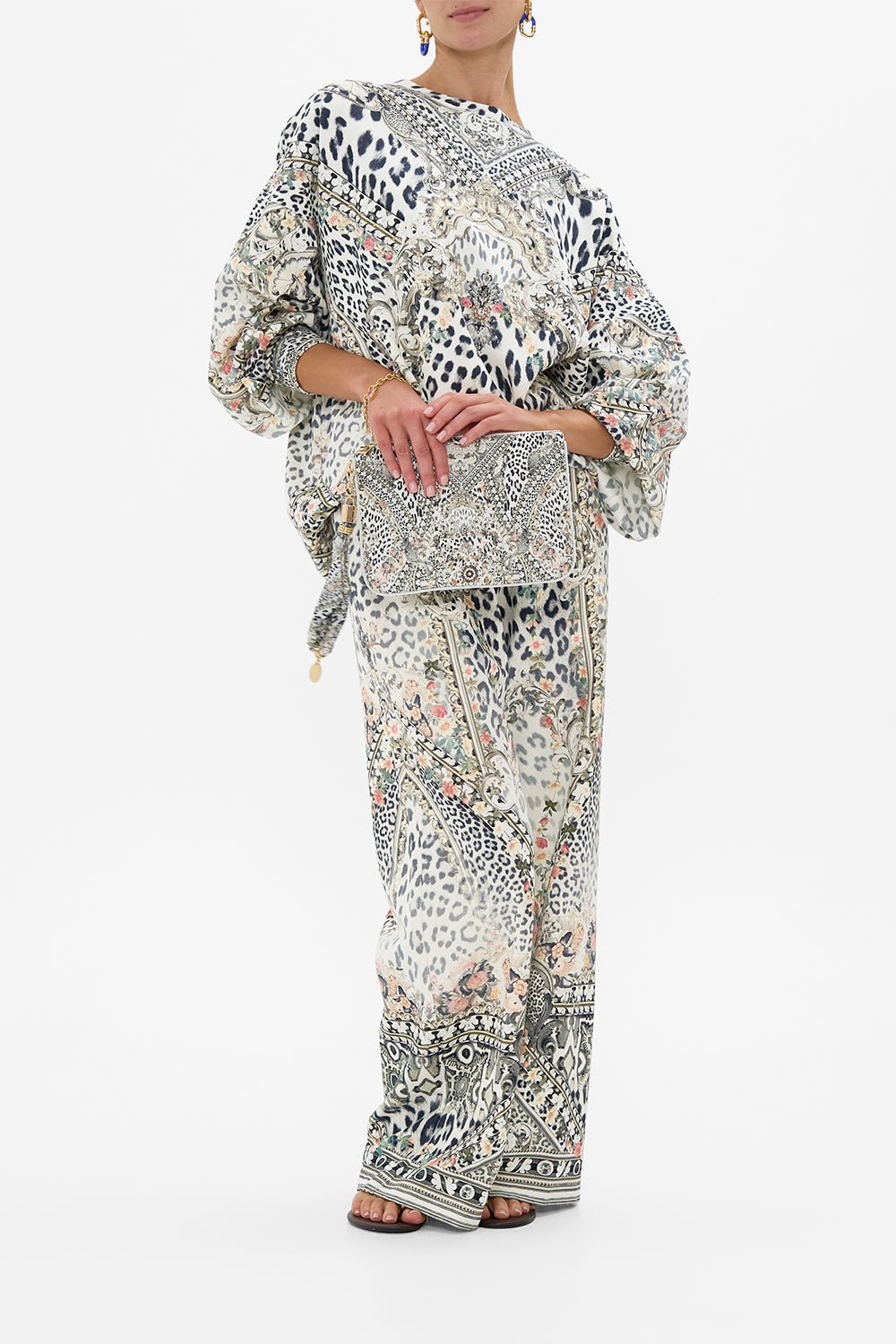 The CAMILLA Scarf Clutch in our Marble Heaven print.