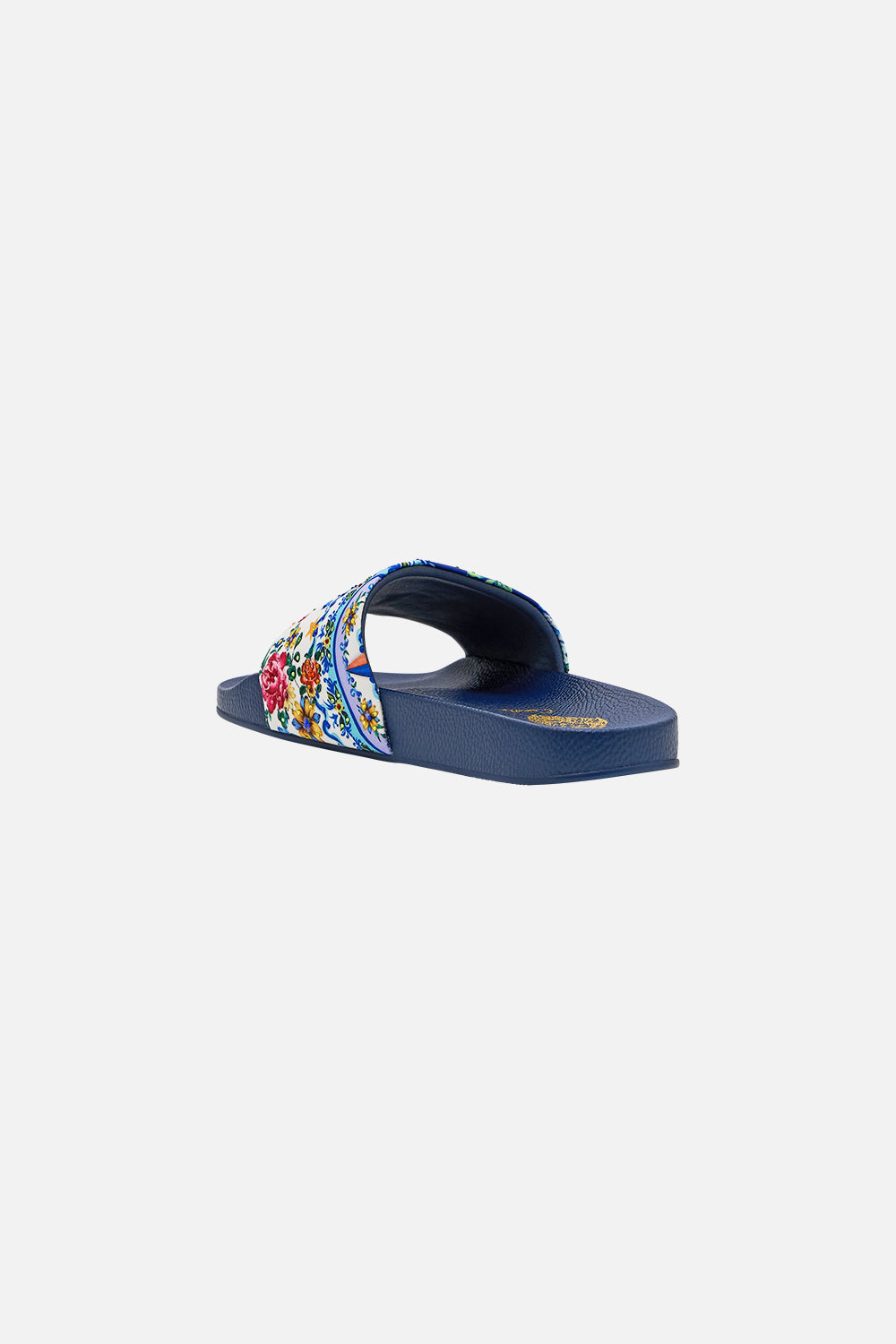 The CAMILLA Amelia Pool Slides in our Tiles Darls print.