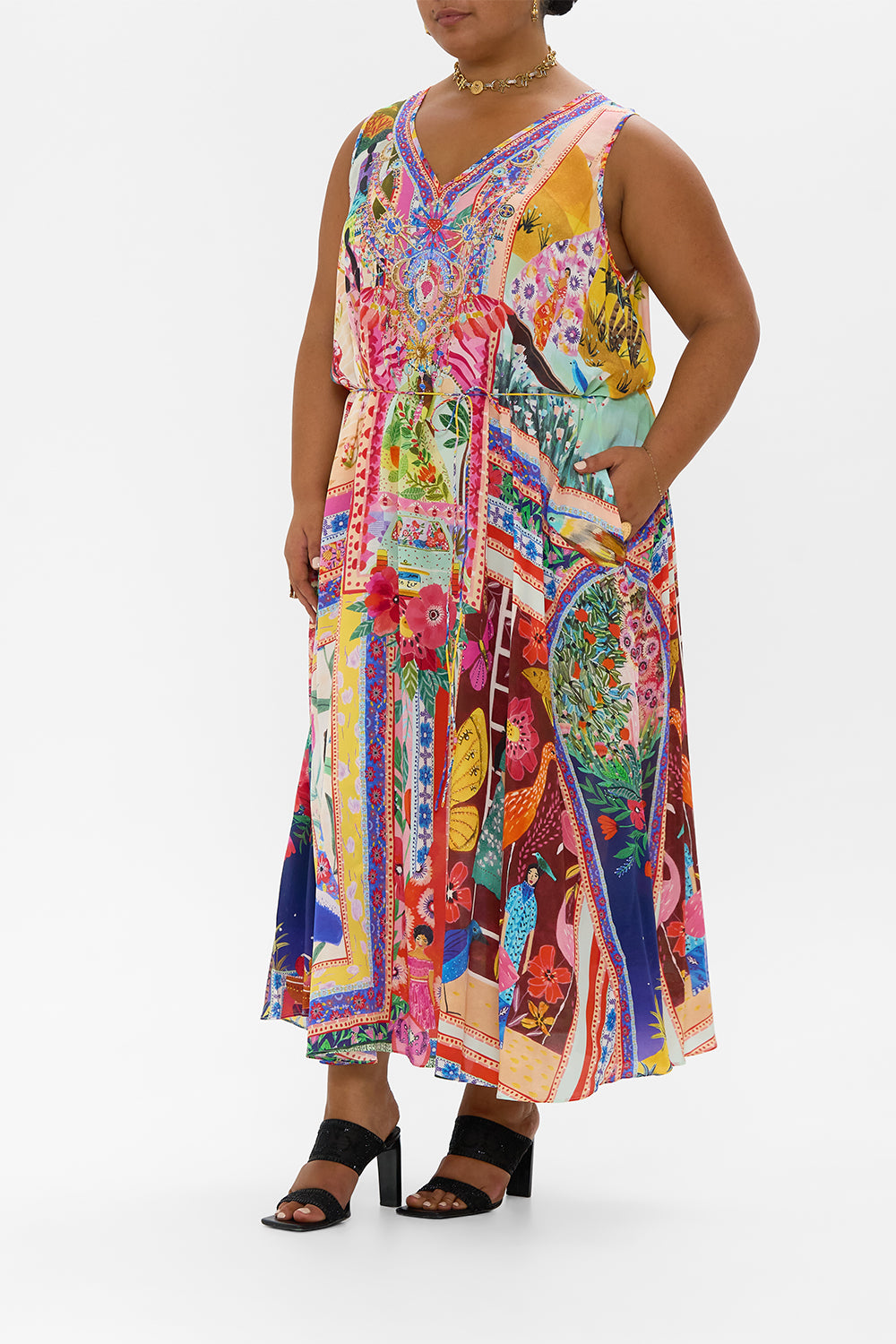 h2 front b2 V NECK RACERBACK DRESS ROEQIYAS REALM hello oversized regular kids-waistcoats