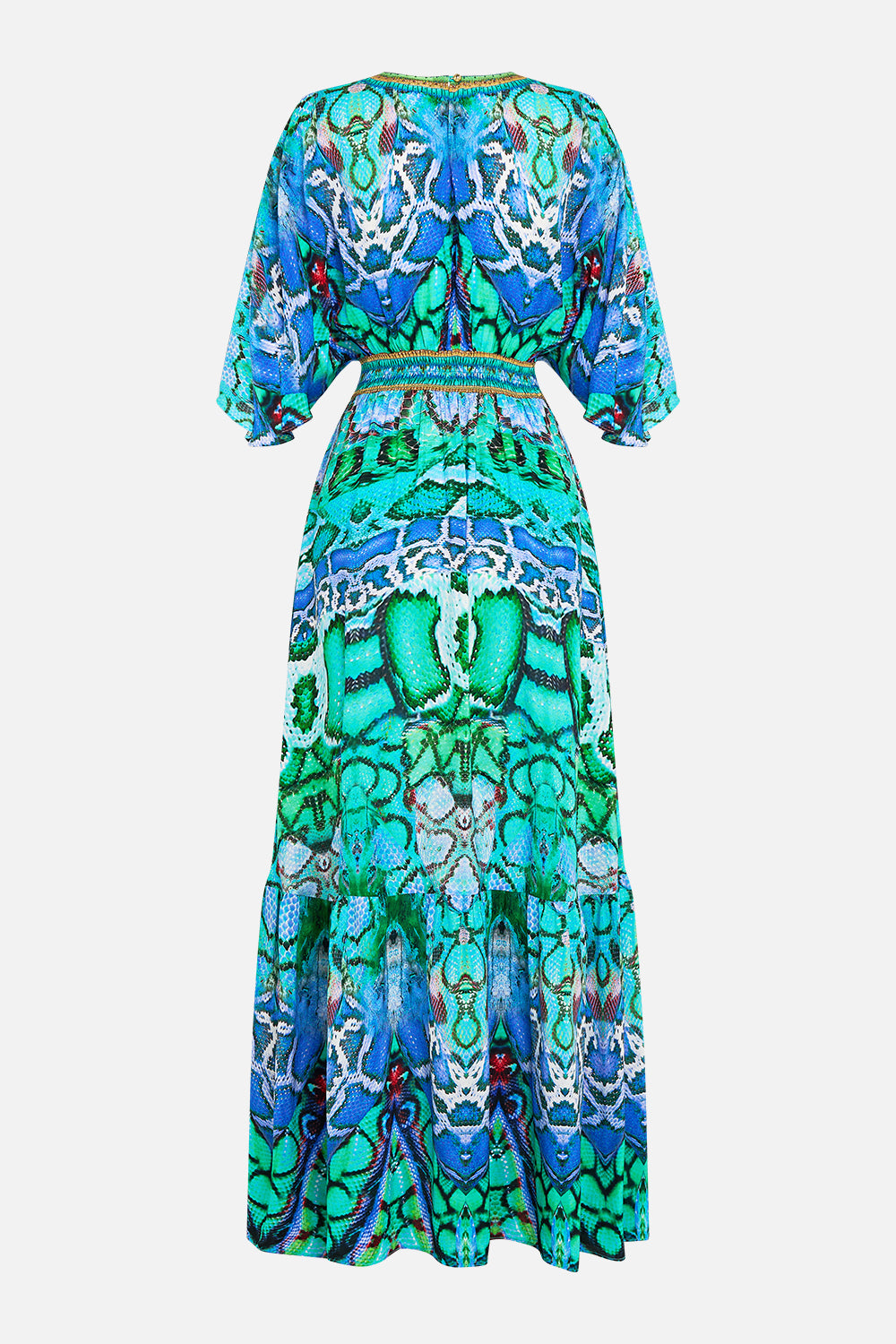 WAISTED DRESS WITH HEM RUFFLE LAND OF WONDER