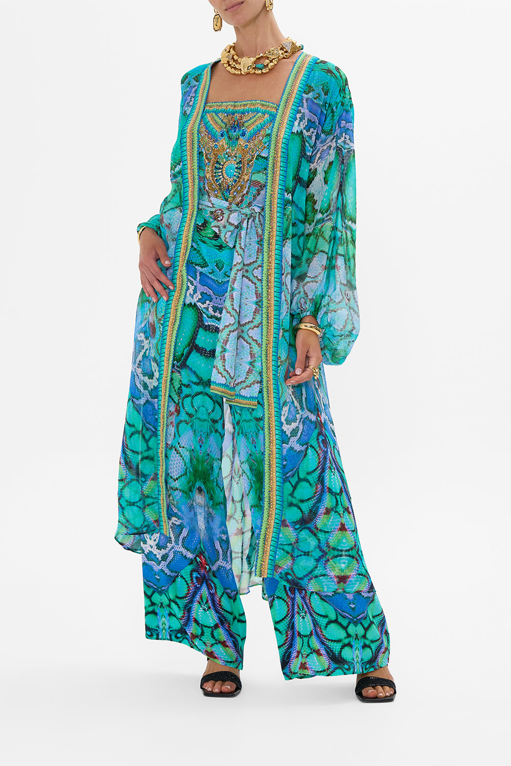 CAMILLA Blouson Sleeve Layer in Land Of Wonder print