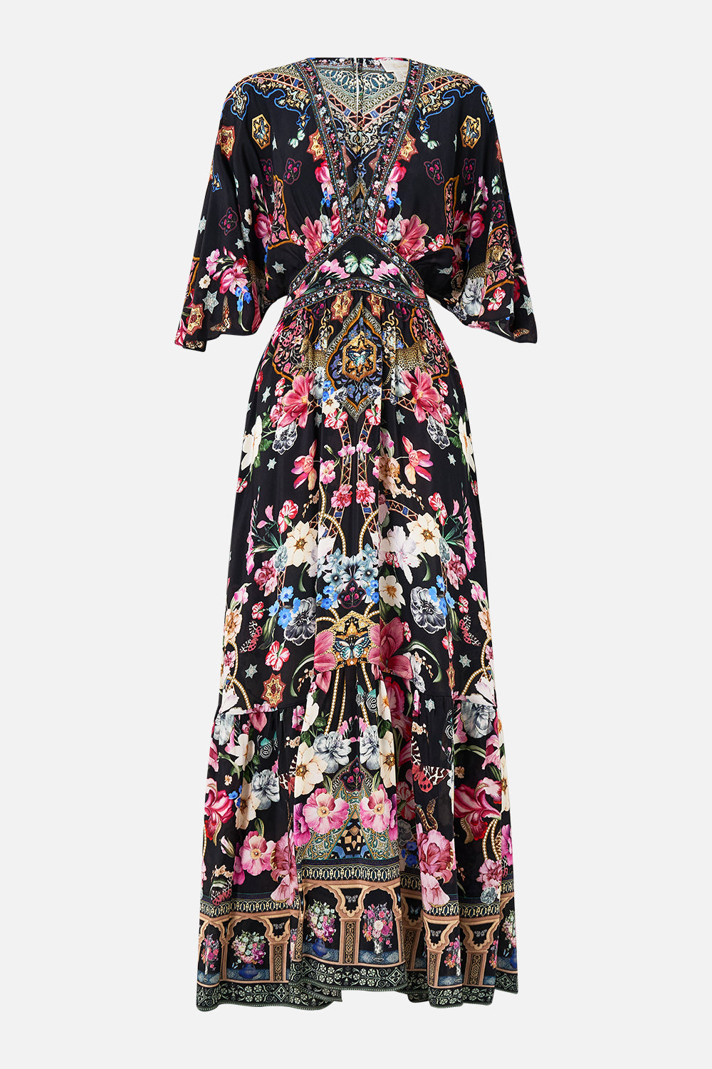 WAISTED DRESS WITH HEM RUFFLE MIDNIGHT IN MONSERRATE