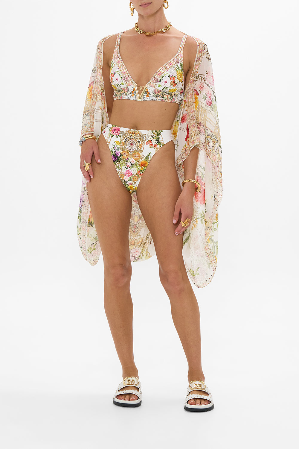 CAMILLA Silk Shrug in Egyptian Rose print