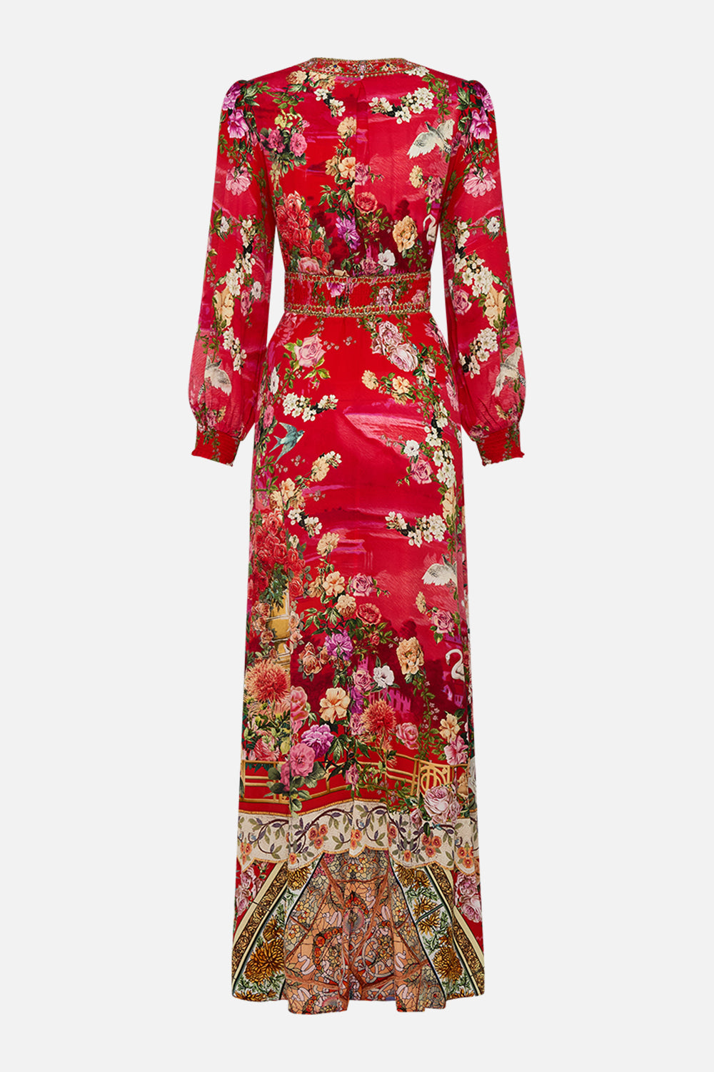 CAMILLA Button dress with shaped waistband in Sweet home Alexandria print.