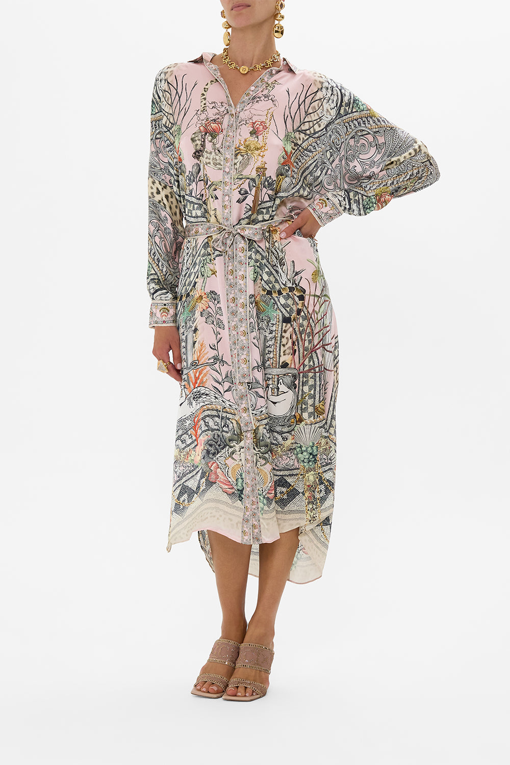 COLLARED BUTTON THROUGH DRESS CAVE OF WONDERS