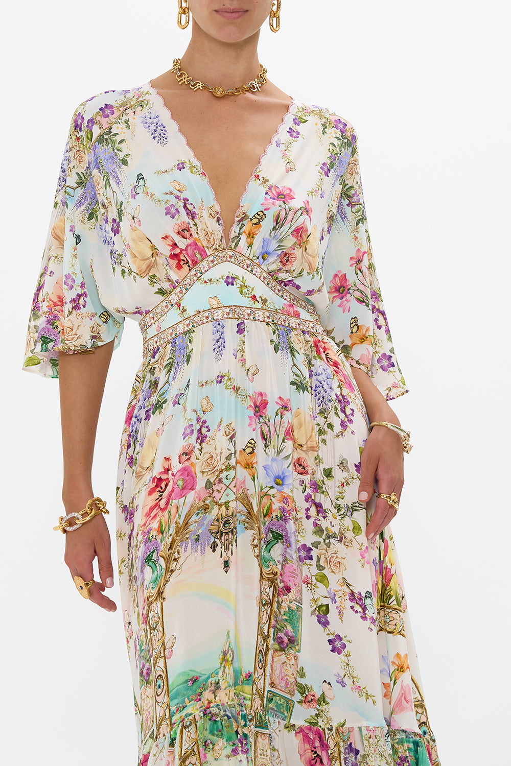 WAISTED DRESS WITH HEM RUFFLE MUNCHKINLAND