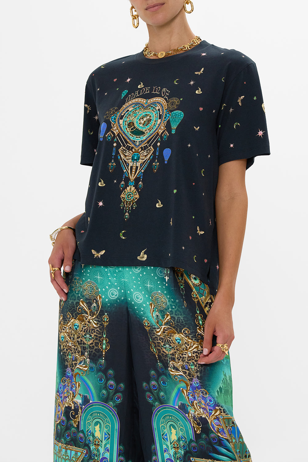 CAMILLA Green/Black Classic Tee Defy Gravity