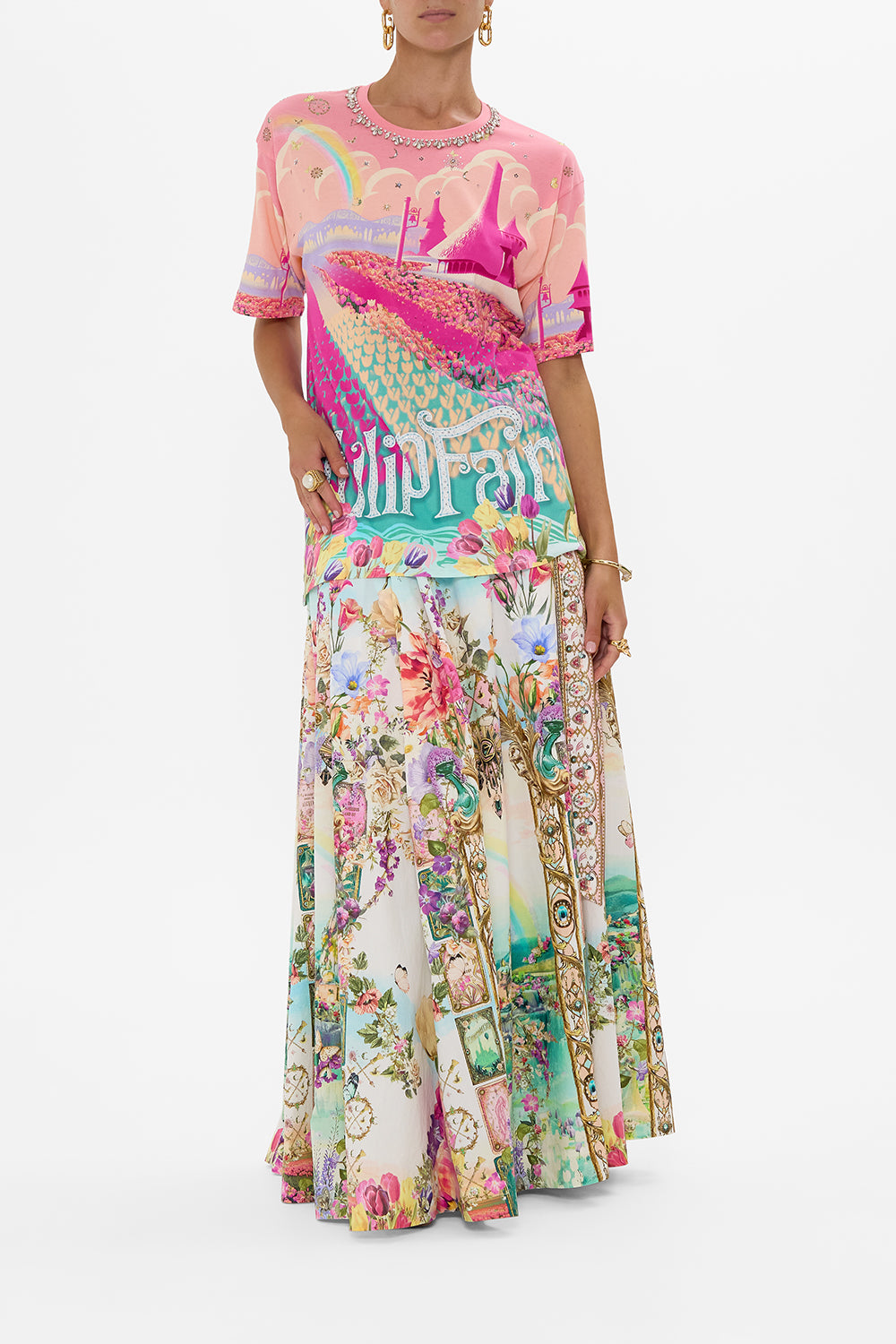 CAMILLA Oversized Band Tee - Aop in Munchkinland print