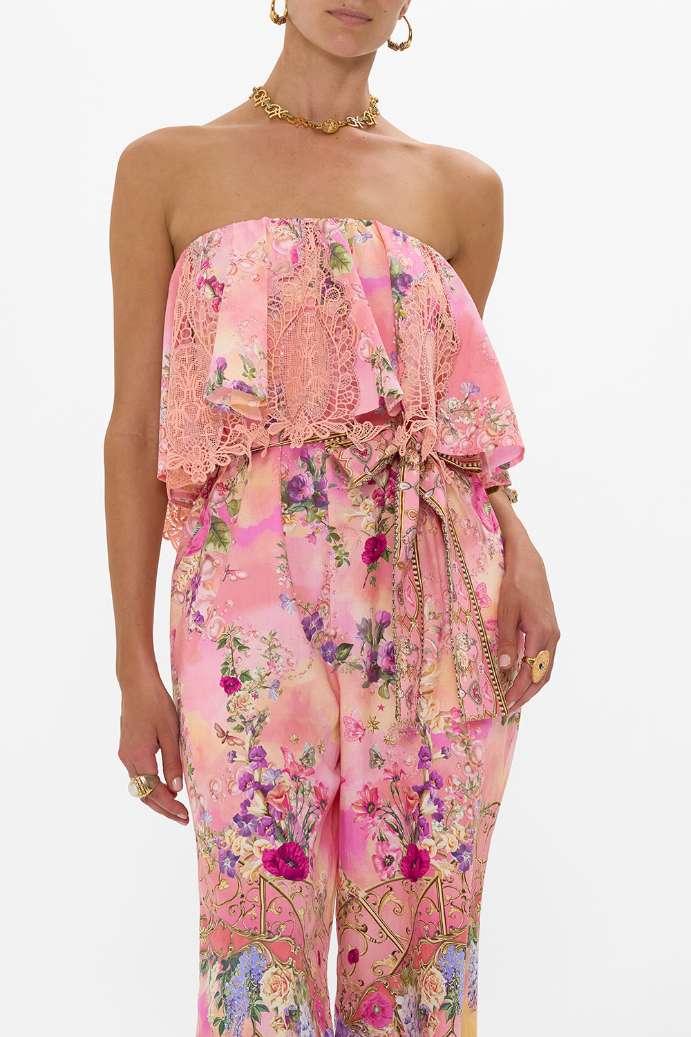 CAMILLA Strapless Jumpsuit With Frill Totally Ozmopolitan