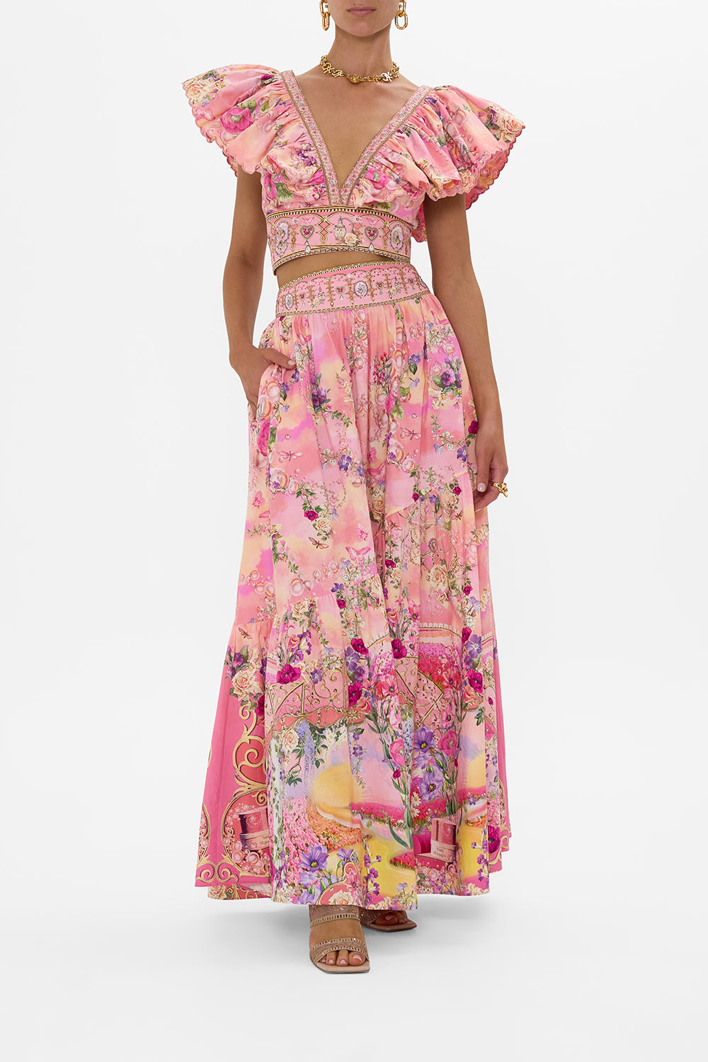 CAMILLA Ruffle Wrap Top in Totally Ozmopolitan Print