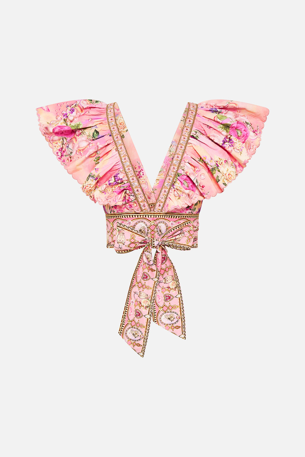 CAMILLA Ruffle Wrap Top in Totally Ozmopolitan Print