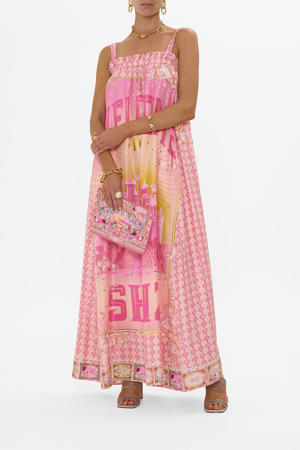 CAMILLA Wide Strap Sundress in Totally Ozmopolitan Print