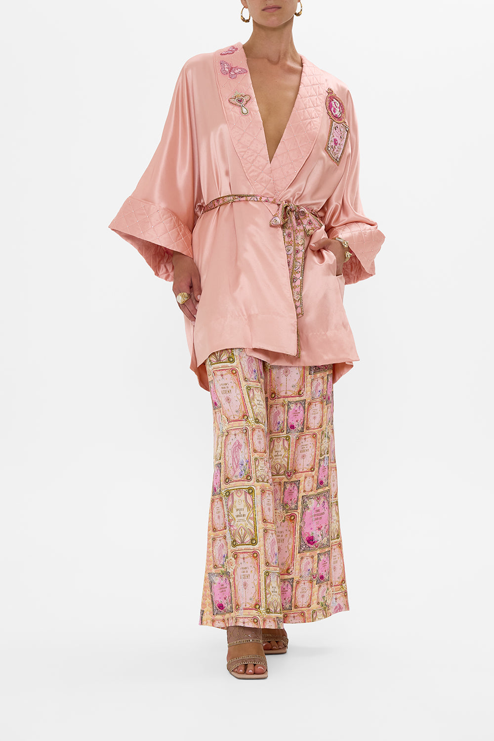 CAMILLA Robe with Narrow Collar in Totally Ozmopolitan Print