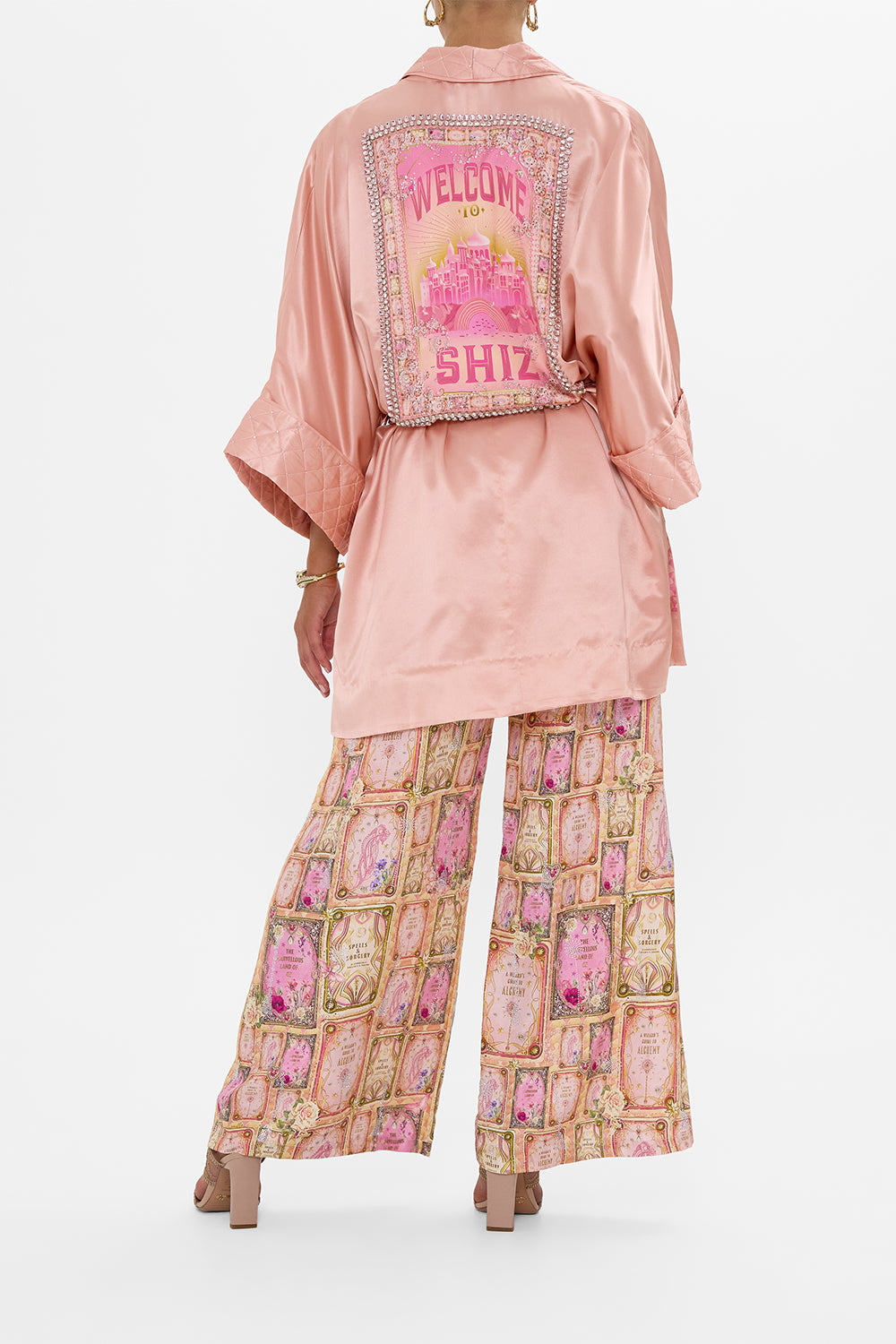 CAMILLA Robe with Narrow Collar in Totally Ozmopolitan Print